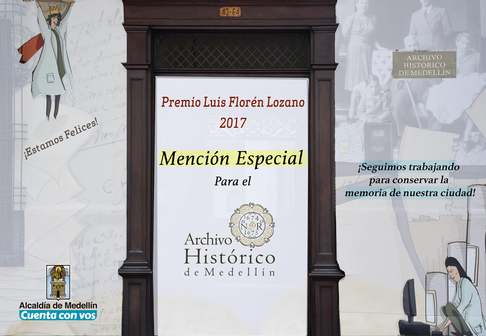 El Archivo Histórico de Medellín recibe mención especial en Premio Luis Florén Lozano